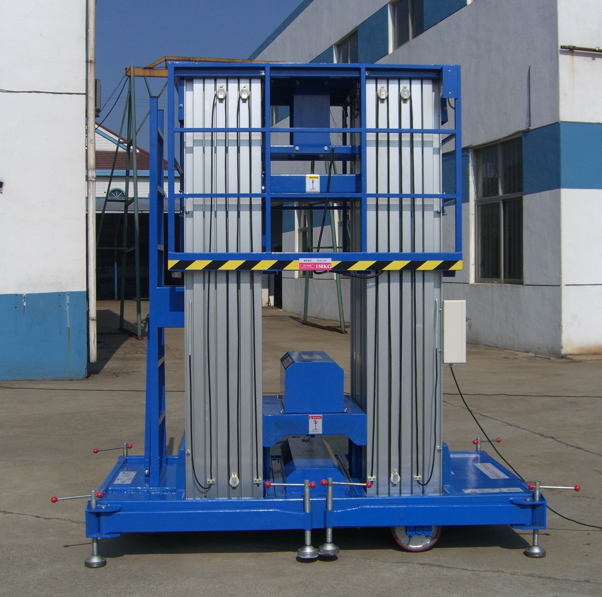 鋁合金升降機(jī)高空出現(xiàn)偏擺，怎么處理?